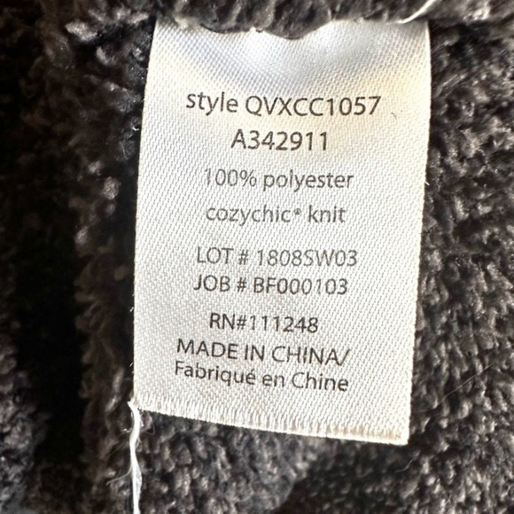 Barefoot Dreams CozyChic Cali open Cardigan Size small heater black gray - Picture 2 of 11